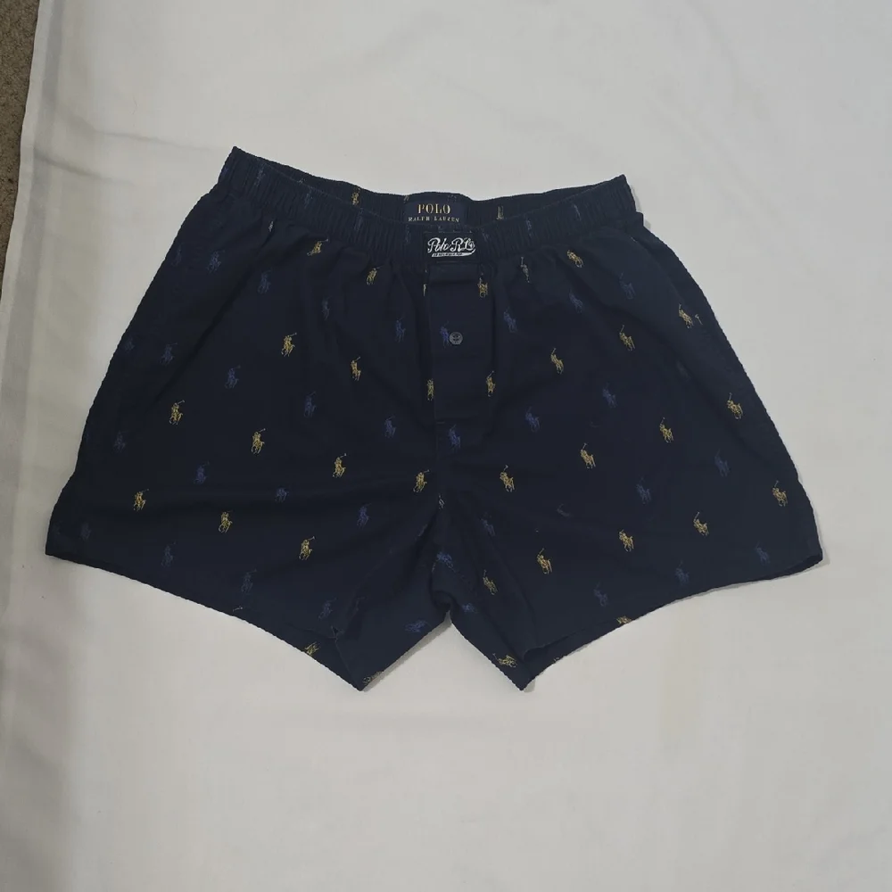 Ralph Lauren Men's Navy‎ Boxers with Gold and Blue Accents M